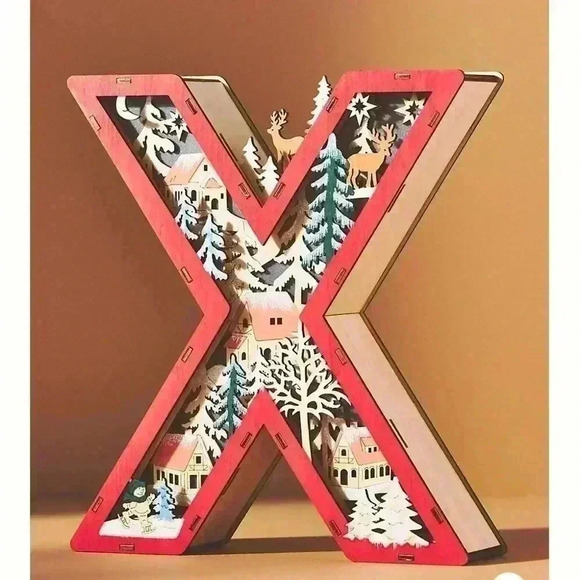 Anthropologie wonderland scene monogram letters X - Picture 2 of 3